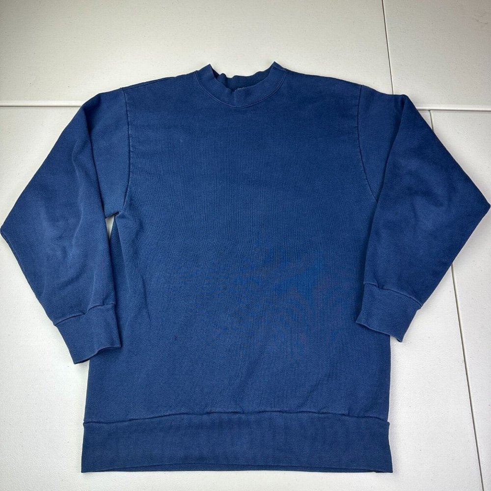 Vintage 80s Medallion Go For‎ The Gold Sweater Sweatshirt Navy Blue Men Size XL